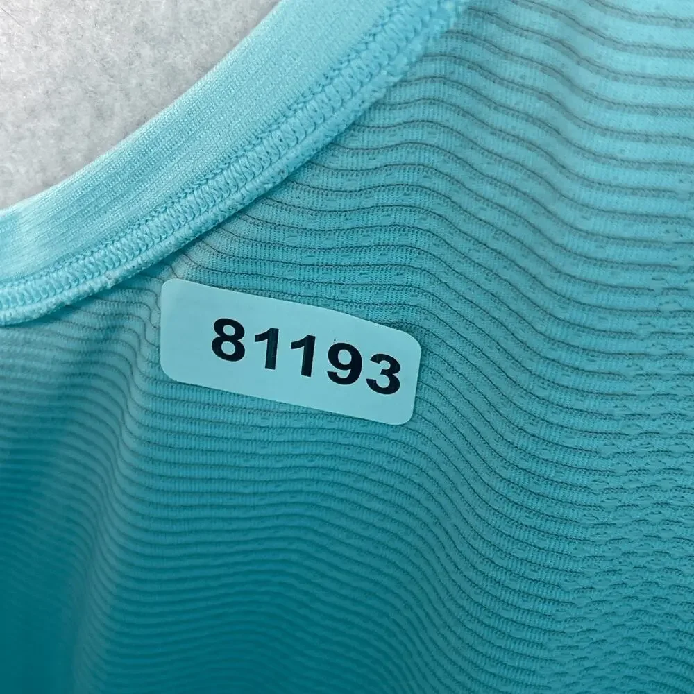 LULULEMON Top Womens L Swiftly Tech Racerback Tank 2.0 Striped Running Blue - Picture 13 of 13
